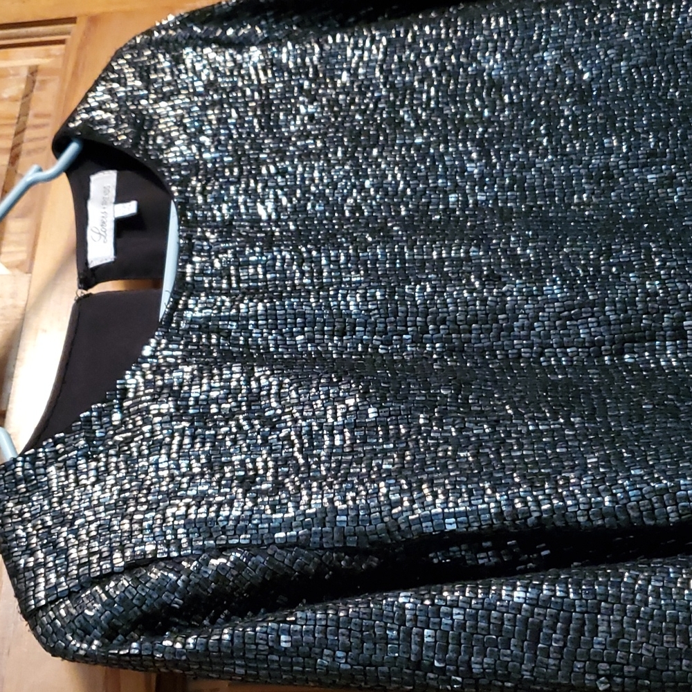 Lovers + Friends Long Sleeve Black Sequin Top